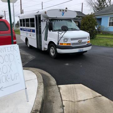 YMCA Bus delivering food
